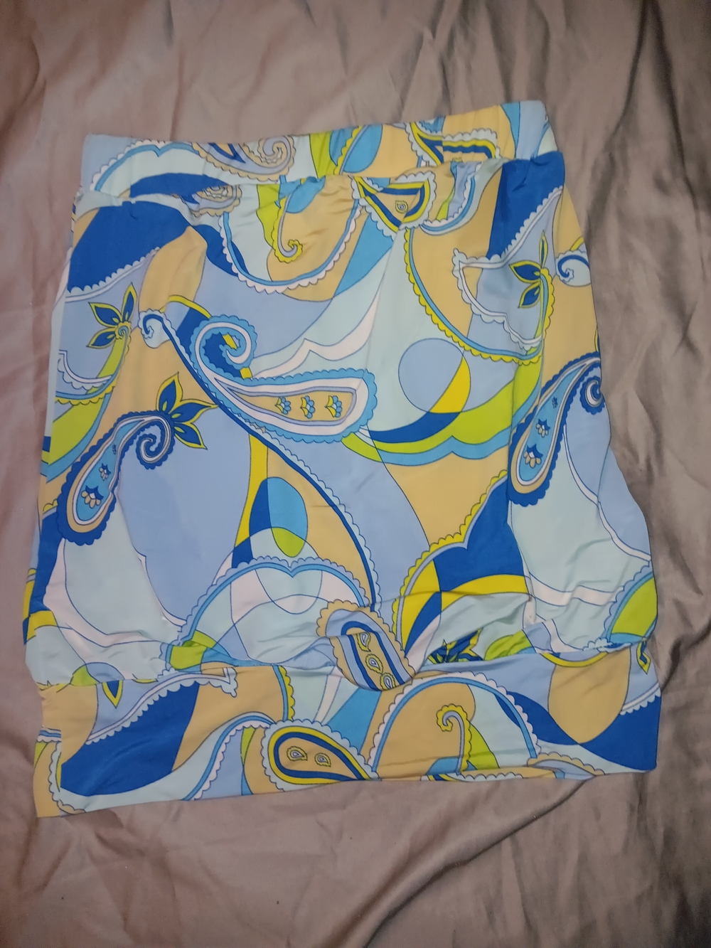 Joyce Leslie Blue, Yellow & Cream Paisley Top